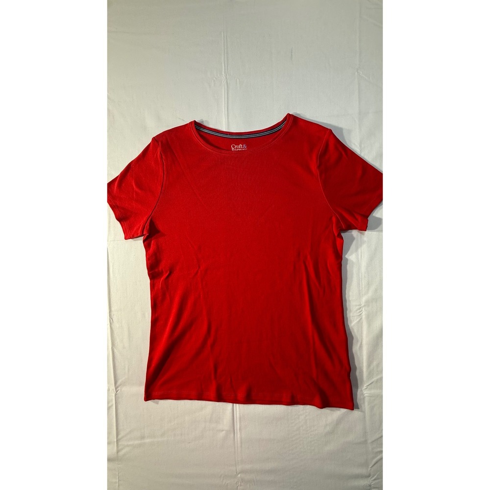 Croft & Barrow The Classic Tee Red Short Sleeve Cotton Crew Neck Shirt Small